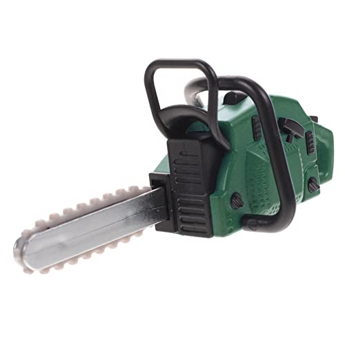 GALPADA Mini-Kettensäge Miniaturen kleines Kettensägenspielzeug winzig für den einzug für Miniatur-Kettensägenverzierung simulierte Kettensägenstütze PVC Green von GALPADA