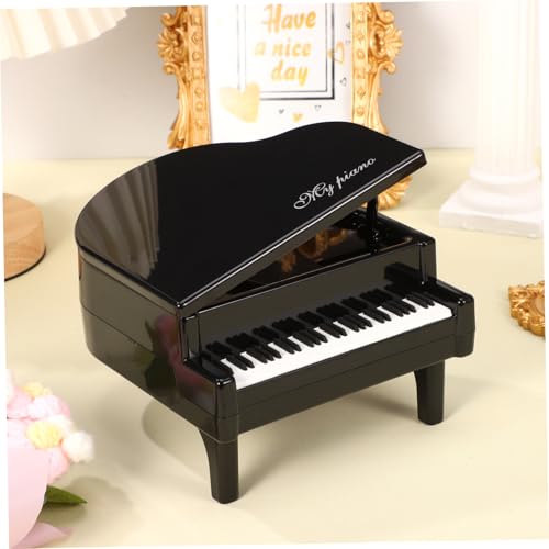 GALPADA Mini Piano Ornament aus Hochwertigem Abs Stilvolles Schwarzes Klaviermodell für Schreibtisch Wohnraumdekoration Stabiler Standfuß Vielseitig für Zimmer Regale Tische Geeignet von GALPADA