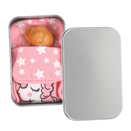 GALPADA Mini Plüschtier Bär mit Metallbox Weiches Kleines Bärchen als Hängende Dekoration Robustes Stofftier Geschenk für Kinderzimmer und DIY Bastelprojekte Braun von GALPADA