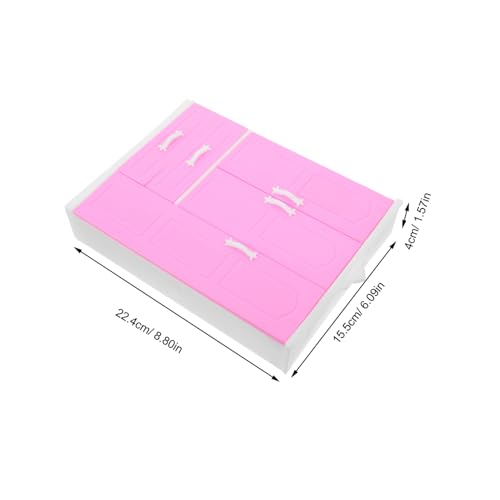 GALPADA Mini Princess Garderobe Puppenhaus-bewegungsschrank Möbel Für Puppenhaus Puppenhausschrank Winziger Kleiderschrank Plastik Rosa von GALPADA