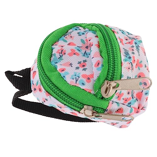 GALPADA Mini Rucksack für Puppen Dekorativer Polyester Rucksack Niedliche Mini Puppentasche für Schulranzen und Puppenhaus Dekoration Grün mit Blumenmuster GALPADA Mini Rucksack für Puppen Dekorativer Polyester Rucksack Niedliche Mini Puppentasche für Schulranzen und Puppenhaus Dekoration Grün mit Blumenmuster von GALPADA