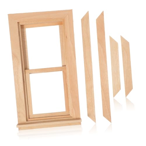 GALPADA Mini Simulationstür Haus Miniatur Dekoration Dekoratives Fenster Blanker Dekorativer Fensterrahmen Kleines Fenster Basteln Simulationsfensterrahmen Miniatur Zubehör von GALPADA