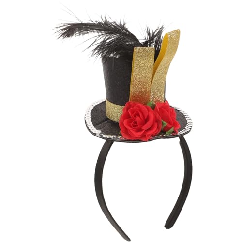 GALPADA Mini-Zylinder-Stirnband Mit Blumen-Fascinator-Hut-Stirnband Tee-Party-Kopfschmuck 1920Er-Jahre-Party-Kostüm-Accessoire Für Damen Mädchen von GALPADA