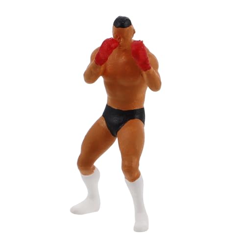 GALPADA Miniatur Boxkämpfer Figur Modell Detailreich für Modelleisenbahn Sandtisch und Dekoration Roter Fitness für Sammler und Sportbegeisterte von GALPADA