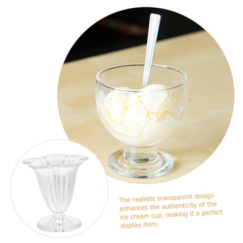 GALPADA Miniatur Eisbecher Modell Kunststoff Miniaturbecher Transparent Miniaturhaus Dekoration DIY Handwerkszubehör Kreative Requisite für Puppenhaus und Mikrolandschaft von GALPADA