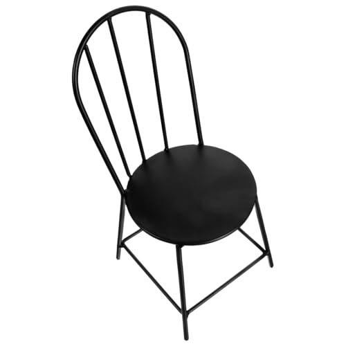 GALPADA Miniatur Eisenstuhl Schwarz Detailreiches Puppenhausmöbel Robustes Desktop Dekor für Wohnzimmer Schlafzimmer Schminktisch Realistisches Miniatur Dekorationsobjekt von GALPADA