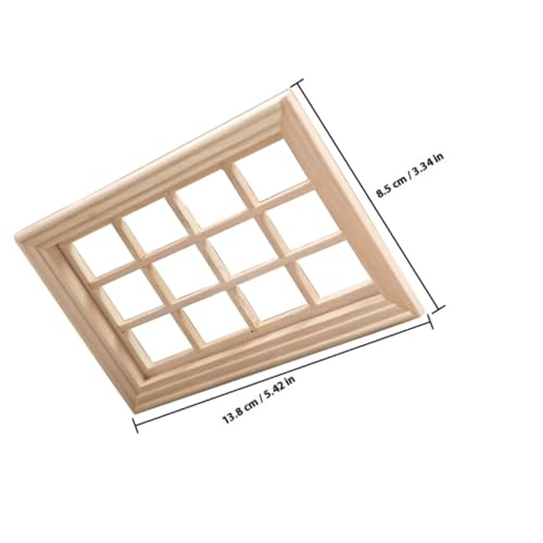 GALPADA Miniatur Fensterrahmen Modell Beige Dekoratives Rechteckiges Mini Fenster für Puppenhaus Realistische Mini Haus Dekoration Langelebiges DIY Zubehör für Hausgestaltung von GALPADA
