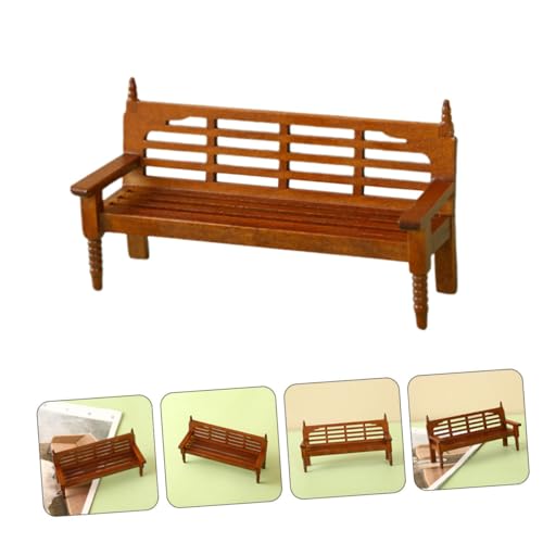 GALPADA Miniatur Gartenbank Deko aus Witterungsbeständigem Material Detailgetreues Mikro Modell für Puppenhäuser Mini Landschaften Vielseitig Einsetzbar als Tisch Regalaccessoire Geschenk von GALPADA