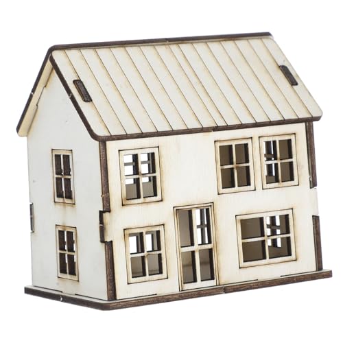 GALPADA Miniatur Holzhaus Ornament Beige DIY Miniaturhaus Bausatz aus Holz Feine Handarbeit Detailreiches Modell Nachhaltige Deko für Zuhause für Basteln und Sammler von GALPADA