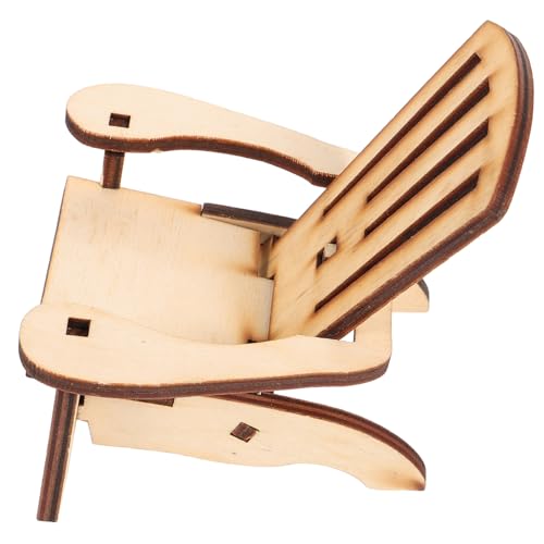 GALPADA Miniatur Holzstuhl Modell Dekorativer Puppenhausstuhl aus Holz Glatte Oberfläche Detailreiche Verarbeitung Geeignet als Puppenmöbel und Desktop-Ornament für Miniaturhäuser und von GALPADA