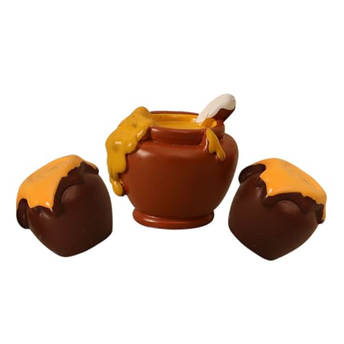 GALPADA Miniatur Honigtopf aus Resin Teiliges Puppenhaus Zubehör Handgefertigtes Mini Marmeladenglas Modell Dekoratives DIY Accessoire für Puppenhaus und Bastelprojekte von GALPADA