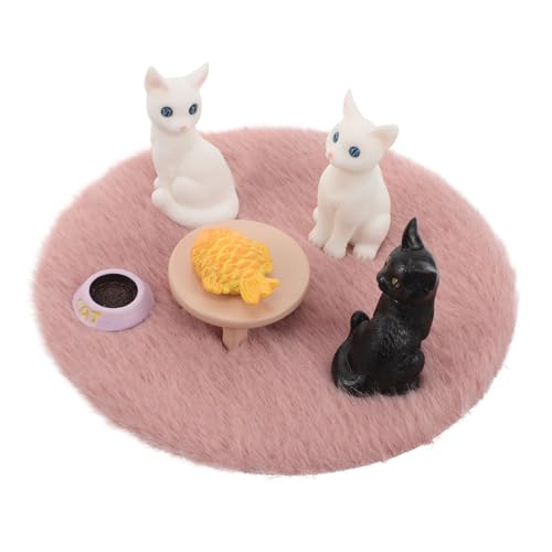 GALPADA Miniatur Katzenfiguren Set Plüsch Katze Dekoration für Mikro landschaften Weiche Kawaii Katzen Miniaturen Vielseitige Tisch Wohnaccessoires für Kleine Räume von GALPADA
