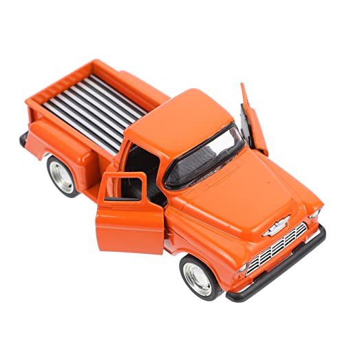 GALPADA Miniatur Metalllegierung Pick Up Truck Modell Orange Kreatives Lernspielzeug für Jungen und Mädchen Dekoratives Fahrzeug Modell von GALPADA