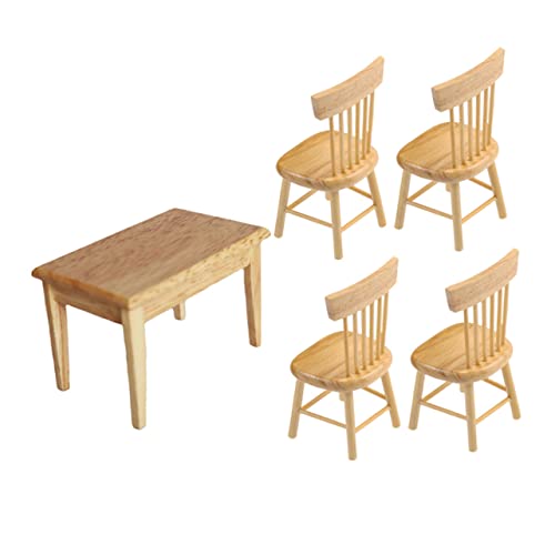 GALPADA Miniatur Möbelset für Puppenhaus Teiliges Tisch und Stuhl Set aus Holz Realistische Dekoration für Dollhouse für DIY Projekte und Kreative Fotos von GALPADA
