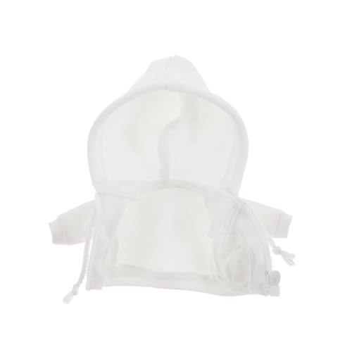 GALPADA Miniatur Puppenhaus Hoodie Weiß Puppenkleidung DIY Mini Kapuzenpullover für Kleine Puppen Modisches Doll Dress Up Zubehör von GALPADA