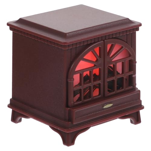 GALPADA Miniatur Puppenhaus Kamin Modell Luminous Effekt Detailreiches Kunststoff-dekor Realistisches Maßstab Warmrotes Puppenzubehör für Wohn Weihnachtsdekoration von GALPADA