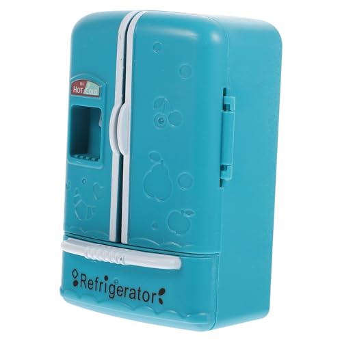 GALPADA Miniatur Puppenhaus Kühlschrank Dekorativer Mini-kühlschrank in Blau Realistische Spielküche Möbel Leichtes Kompaktes Design für DIY Puppenhaus und Foto Requisiten von GALPADA