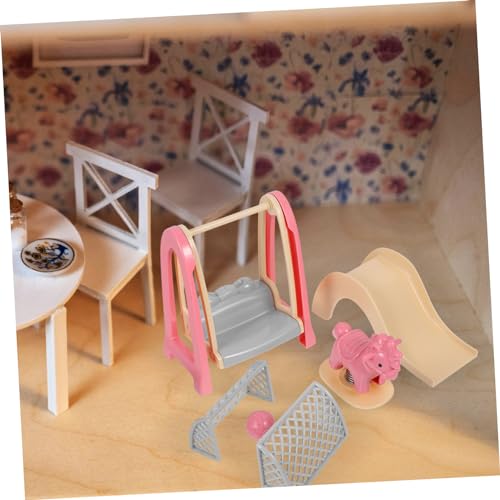GALPADA Miniatur Puppenhaus Zubehör mit Schaukel Rutsche und Holzschaukel Robuste Micro Szenerie Ornamente für Spielhaus Dekoration und Rollenspiele GALPADA Miniatur Puppenhaus Zubehör mit Schaukel Rutsche und Holzschaukel Robuste Micro Szenerie Ornamente für Spielhaus Dekoration und Rollenspiele von GALPADA