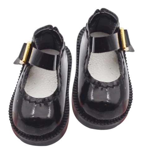 GALPADA Miniatur Puppenschuhe aus Baumwolle für Stoffpuppen Kleine Schwarze Stoffschuhe als Puppenzubehör und Miniatur Dekoration für Puppenhaus und Bastelprojekte von GALPADA