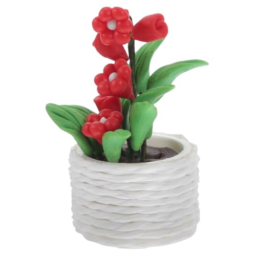 GALPADA Miniatur pflanzenmodell für Puppenhaus Zubehör Künstliche Topfpflanze Dekoratives Miniatur gartenaccessoire für Puppenhaus und Feengarten Rot GALPADA Miniatur pflanzenmodell für Puppenhaus Zubehör Künstliche Topfpflanze Dekoratives Miniatur gartenaccessoire für Puppenhaus und Feengarten Rot von GALPADA