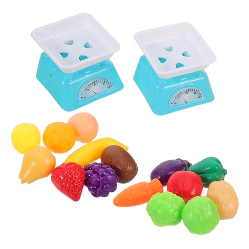 GALPADA Miniaturisierte Küchenspielset mit Mini Waagen Realistischen Obst und Gemüsesimulationen Pädagogischem Lernspiel für Fördert Kochen Gewichtserkennung und Soziale Interaktion bei von GALPADA
