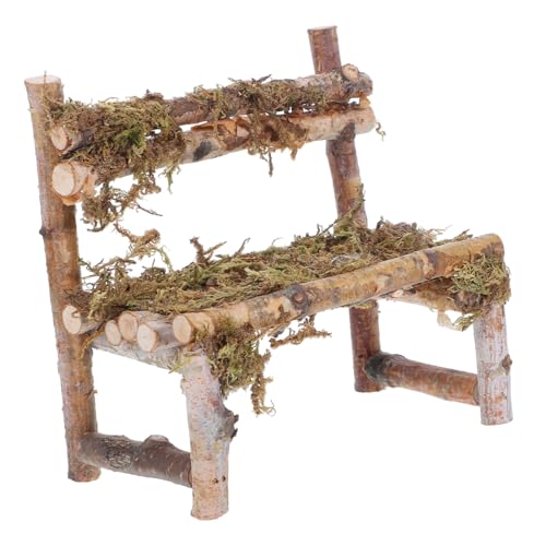 GALPADA Miniaturstuhl Model Kleine Bank Skulptur Gartenmöbel Ornament Miniatur Holzstuhl Ornament Dollhouse Patio Möbel Accessoire von GALPADA