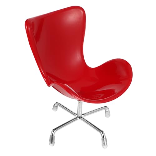 GALPADA Miniaturstuhl für Puppenhaus Teiliger Roter Egg Chair Dekoratives Zubehör für Kreative Desktop Dekorationen von GALPADA