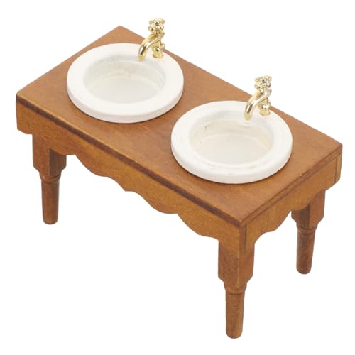 GALPADA Modell Realistisches Doppelwaschbecken Robust und Kompakt für Puppenhaus Szene und Fotorequisit von GALPADA