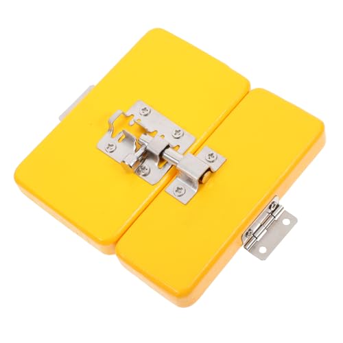 GALPADA Montessori Busy Board Tür Riegel Holzspielzeug DIY Zubehör für Feinmotorik Sensorisches Lernspielzeug Gelb Sicher Kreativ von GALPADA