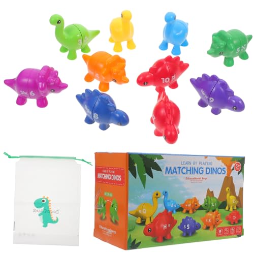 GALPADA Montessori Dinosaurier Lernspielzeug mit Zahlen Buchstaben Matching für Tragbarer Aufbewahrungstasche Pädagogisches Kognitionstool für Vorschule und Kreatives von GALPADA