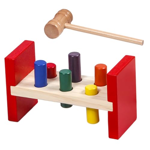 GALPADA Montessori Holzschlagspielzeug mit Hammer für Kleinkinder Pädagogisches Musikinstrument zur Farb Formenerkennung Fördert Hand Auge koordination und Motorische Entwicklung von GALPADA