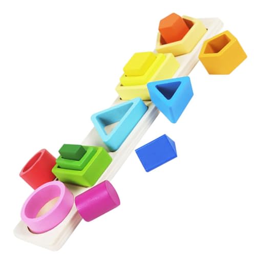 GALPADA Montessori Holzspielzeug Stapelturm Geometrische Formen Sortierspiel für Kleinkinder Ab Jahr Pädagogisches Steckspiel zum Formen und Farberkennen Stabiles Kindersicheres von GALPADA