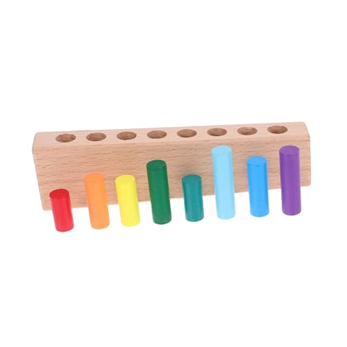 GALPADA Montessori Holzspielzeug für Kleinkinder Bunte Zylinderblöcke Sensorisches Lernspielzeug Feinmotorik und Farberkennung Geeignet als Pädagogisches Puzzle und Geschenk von GALPADA