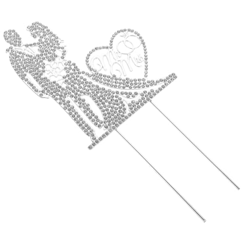 GALPADA Mr Mrs Cake Topper Silber Leichter Hochzeitstortenstecker Brautpaar Dekoration für Verlobung Bridal Shower Cupcake Ornament Festliche Tortendeko von GALPADA