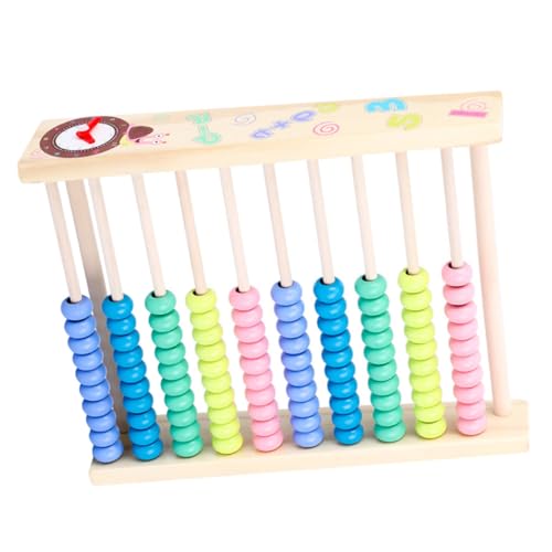 GALPADA Multifunktionales Holz Rechenrahmen mit Reihen Bunter Perlen Robustes Lernspielzeug Rechen und Farbenerkennung für Schulanfang und Kreative Handübungen von GALPADA