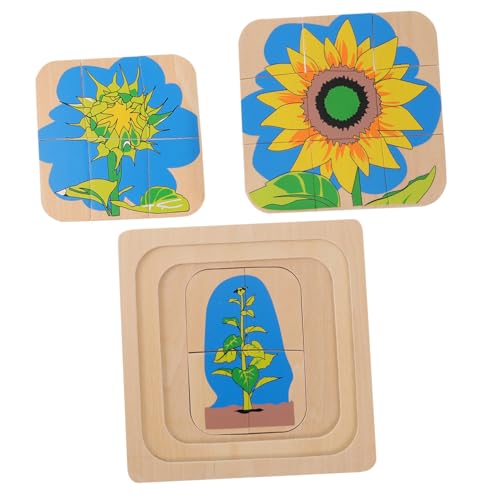 GALPADA Multilayer Holzpuzzle Lernspielzeug für Mehrschichtiges Steckpuzzle aus Hochwertigem Holz Glatte Oberfläche Tragbar Fördert Kognitive Fähigkeiten und Feinmotorik Geeignet Ab Jahren von GALPADA
