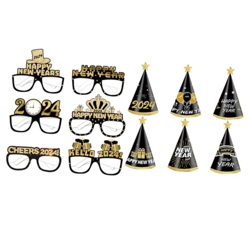 GALPADA Neujahrs Party Papierbrillen und Partyhüte Teilig Schwarz Gold Fotorequisiten für Kindergeburtstag und Silvester Leicht Hautfreundlich Farbenfroh für Festliche Fotoaktionen GALPADA Neujahrs Party Papierbrillen und Partyhüte Teilig Schwarz Gold Fotorequisiten für Kindergeburtstag und Silvester Leicht Hautfreundlich Farbenfroh für Festliche Fotoaktionen von GALPADA