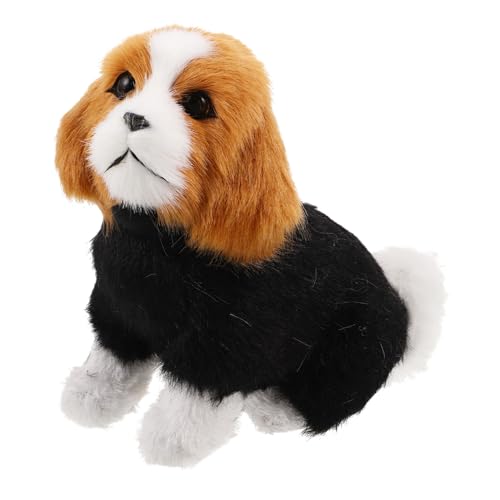 GALPADA Niedliche Simulation Hund Figur Weiches Haustier Deko für Lifelike Plüsch Hund Statue für Schlafzimmer und Wohnzimmer von GALPADA