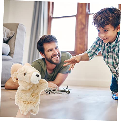 GALPADA Niedliche Ziegen Handpuppe Plüschspielzeug für Realistisches Tier Handspielzeug mit Beweglichem Mund Interaktives Rollenspiel für Eltern Junge Mädchen Bindung und Geschichtenzeit von GALPADA