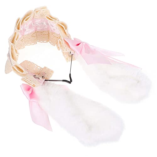 GALPADA Niedliches Bowknot Haarband mit Hasenohren für Mädchen Atmungsaktives und Haarschmuck Accessoire für Cosplay und Täglichen Gebrauch von GALPADA