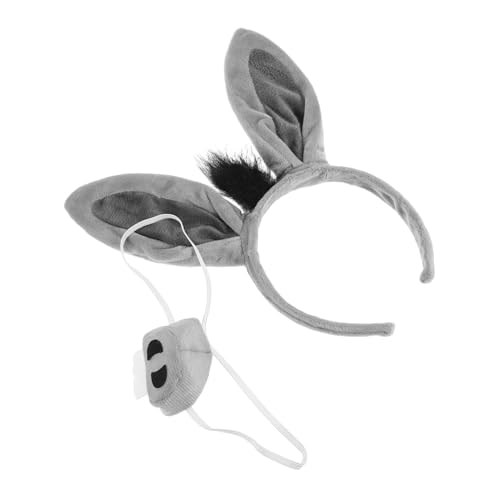 GALPADA Ohren Haarreif und Nase für Halloween und Geburtstagsfeiern Tier Cosplay Accessoires für Jungen und Mädchen Lustige Farm Verkleidung Deko von GALPADA