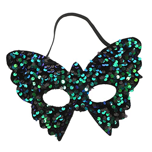 GALPADA Pailletten Schmetterlingsmaske Halloween Maske Dekorieren Sie Bänder Outfit Halloween Kostüme Unbemalte Maskenballmasken Goldene Maskenballmaske Schwarze Maske Maskenballauge von GALPADA