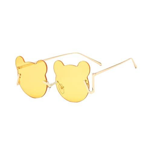 GALPADA Partybrille Fotorequisite Gefälscht Blöde Gläser Abs Randlos in Herzform Kleine Runde Für Damen Kreis Brille Tragen Yellow GALPADA Partybrille Fotorequisite Gefälscht Blöde Gläser Abs Randlos in Herzform Kleine Runde Für Damen Kreis Brille Tragen Yellow von GALPADA