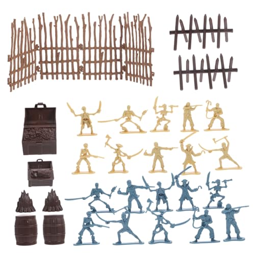 GALPADA Piraten Soldaten Spielset Mini Kunststoff Figuren mit Zubehör für Jungen Halloween Kostüm Party Geschenk von GALPADA