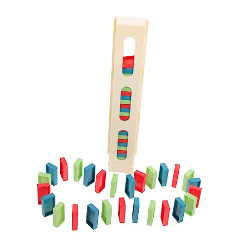 GALPADA Plastik Domino Set mit Farbigen Dominosteinen und Praktischem Clip Kinderfreundliches Lernspielzeug Geschicklichkeit Hand Auge koordination und Kreativem Bauen Zufällige Farbe von GALPADA