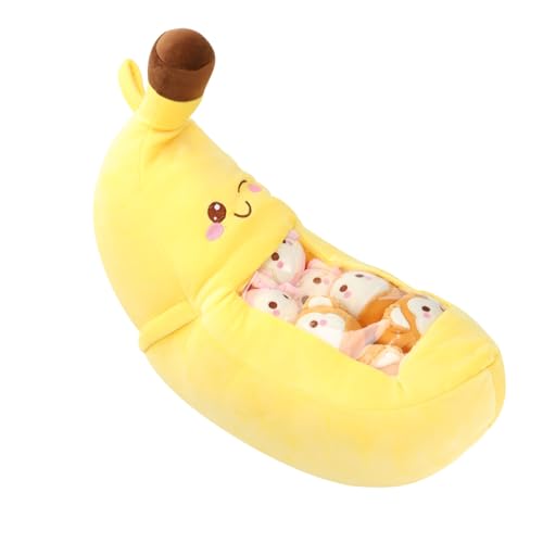 GALPADA Plüsch Banane Kuschelkissen mit Abnehmbarem Mini Plüschspielzeug Weiches Obst Kissen für Mädchen Dekoratives Sofa und Schlafzimmerkissen Geschenkset für Erwachsene GALPADA Plüsch Banane Kuschelkissen mit Abnehmbarem Mini Plüschspielzeug Weiches Obst Kissen für Mädchen Dekoratives Sofa und Schlafzimmerkissen Geschenkset für Erwachsene von GALPADA