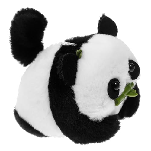 GALPADA Plüsch Panda Schlüsselanhänger mit Ziehseil Schwanzbewegung Quietschendes Tieranhänger Kuscheltier Dekoration Weiches PP Baumwolle Material Flauschiges Accessoire für Taschen und von GALPADA