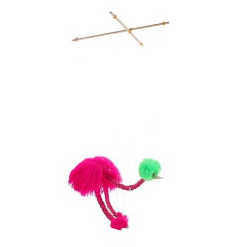 GALPADA Plüsch Straußen Marionette mit Zugfaden Farbenfrohe Handpuppe für Kreatives und Fingerfertigkeit Interaktives Theater und Dekorationsspielzeug Rosa von GALPADA