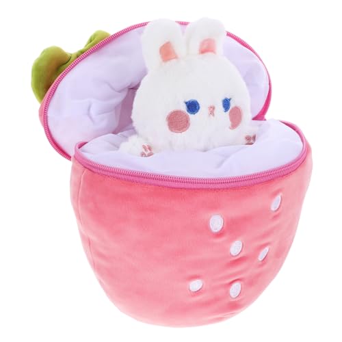 GALPADA Plüschhase Kuscheltier Weiches Plüsch Stofftier Kaninchen mit Erdbeer Design Kreatives Wende für Mädchen Niedliches Geburtstagsgeschenk zum und Dekorieren GALPADA Plüschhase Kuscheltier Weiches Plüsch Stofftier Kaninchen mit Erdbeer Design Kreatives Wende für Mädchen Niedliches Geburtstagsgeschenk zum und Dekorieren von GALPADA