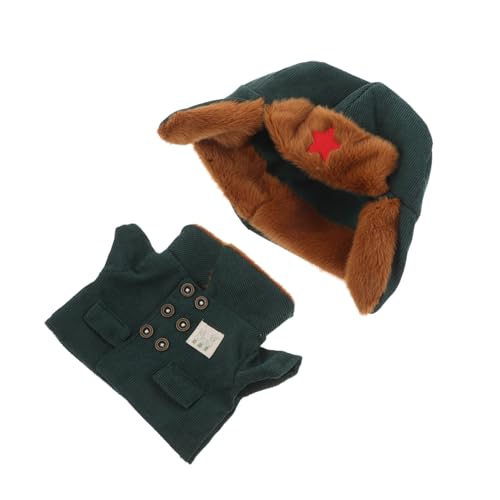 GALPADA Plüschpuppenkleidung Puppenzubehör Puppenzubehör Outfits Armeekostüm Puppe Armeepuppenkleidung Puppenbedarf Puppen Verkleiden Armeekostüm Stofftierkostüm Grün Polyester von GALPADA